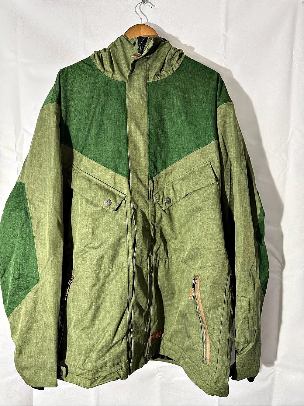 DC Shoes 10K Green Colorblock Snowboard Jacket XXL